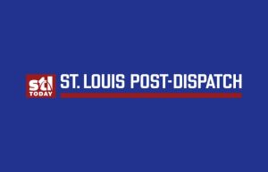 blue background with St. Louis Post-Dispatch logo