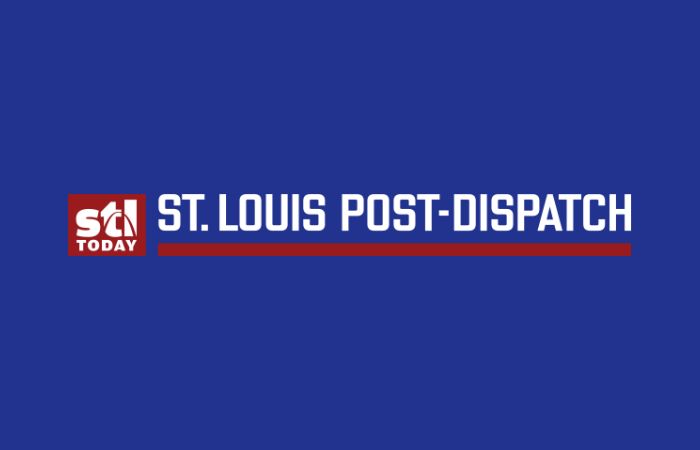 blue background with St. Louis Post-Dispatch logo