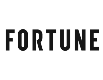 white background with black all caps lettering that says "Fortune" the Fortune online magazine logo